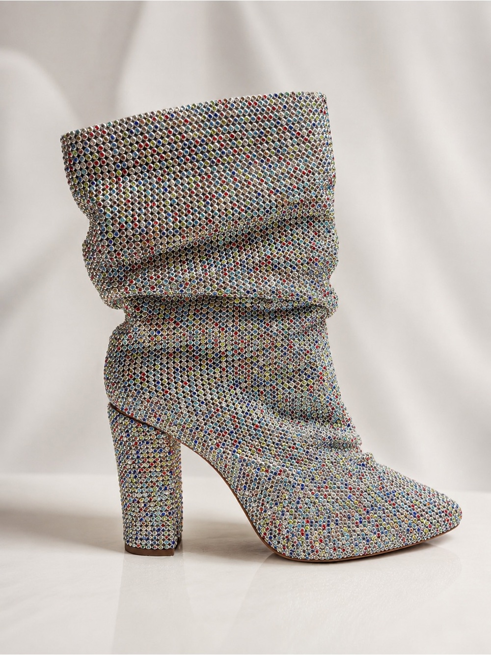 Multicolor Crystal Slouch Ankle Boot - Women